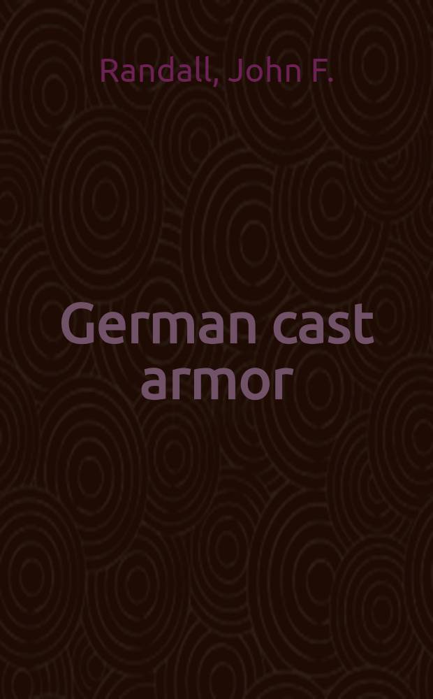 German cast armor