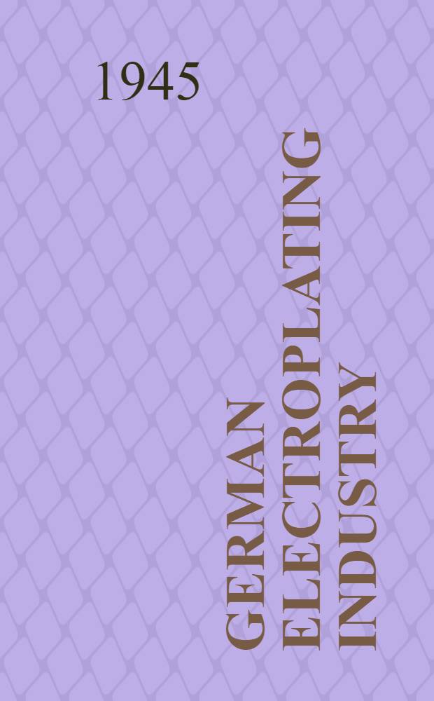 German electroplating industry