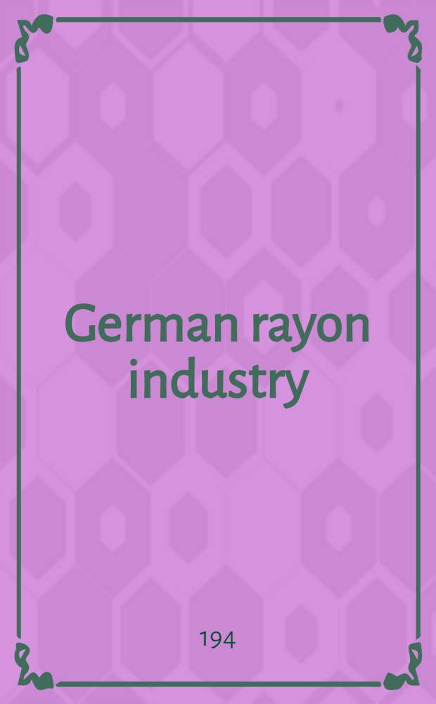 German rayon industry