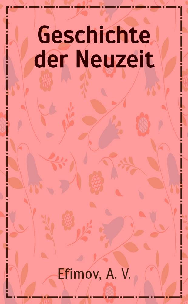 Geschichte der Neuzeit