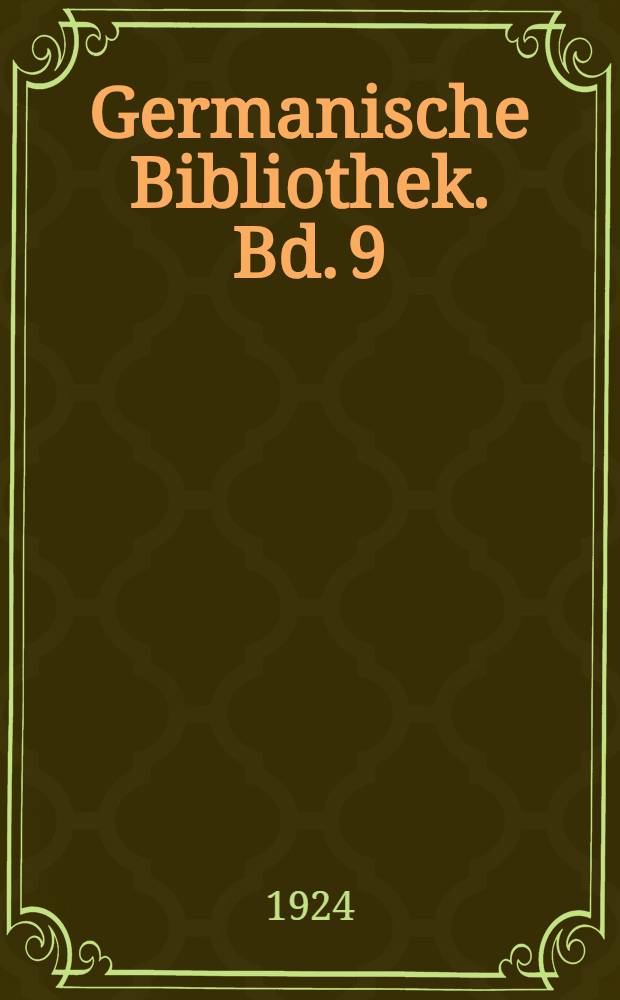 Germanische Bibliothek. Bd. 9 : Edda