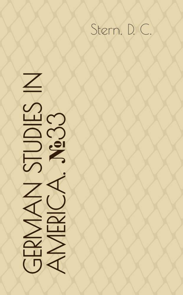 German studies in America. № 33 : Hilde Domin