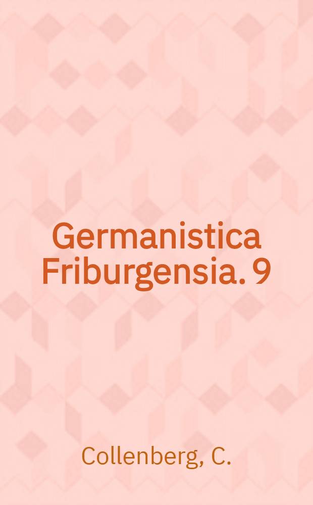 Germanistica Friburgensia. 9 : Wandel im Volkslied