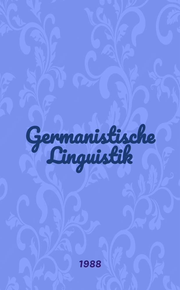Germanistische Linguistik : Reihe ... 84 : Mittelhochdeutsches Wörterbuch in der Diskussion