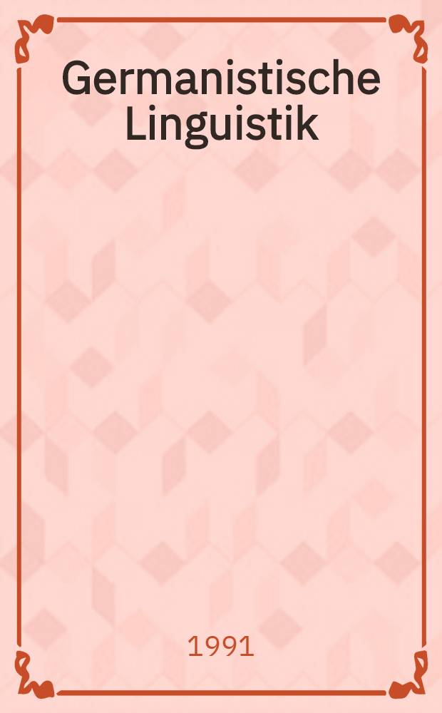 Germanistische Linguistik : Reihe .. : Diachrone Semantik und Pragmatik