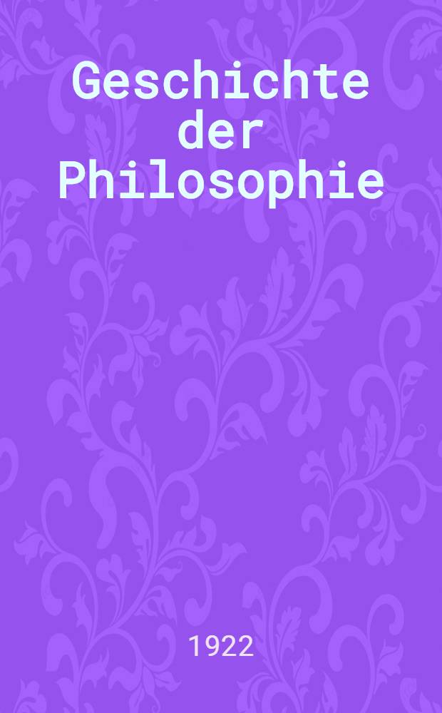 Geschichte der Philosophie