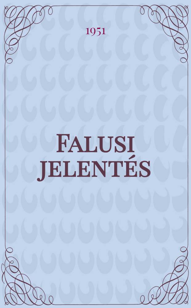 Falusi jelentés