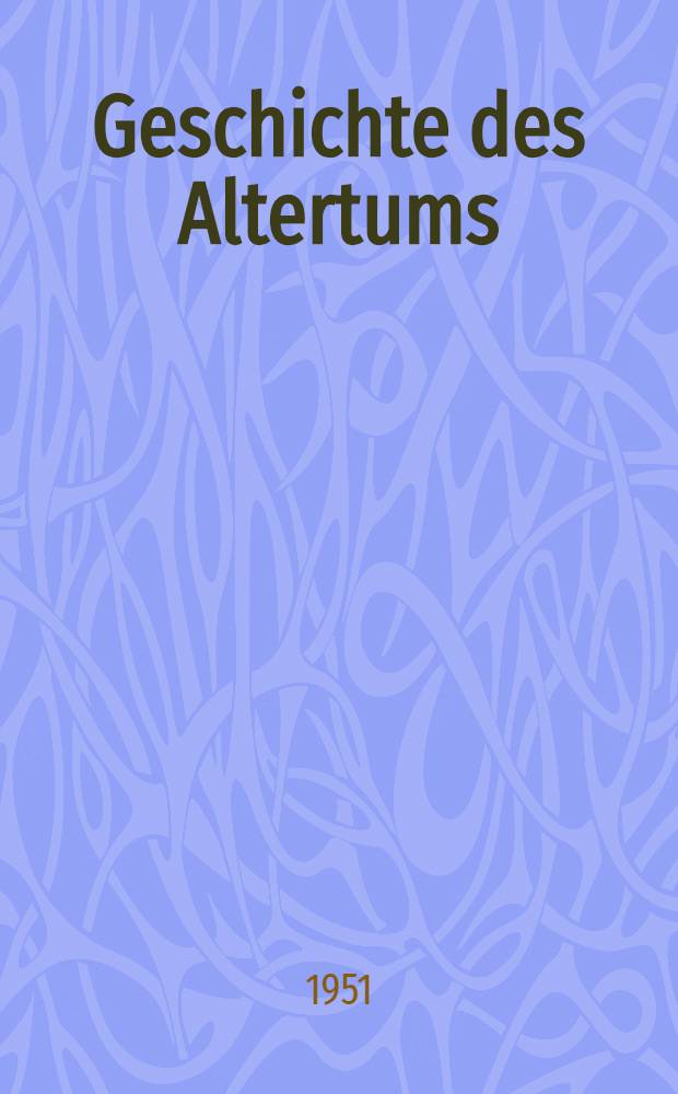 Geschichte des Altertums