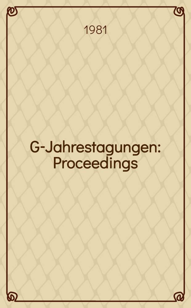 GI-[Jahrestagungen] : Proceedings