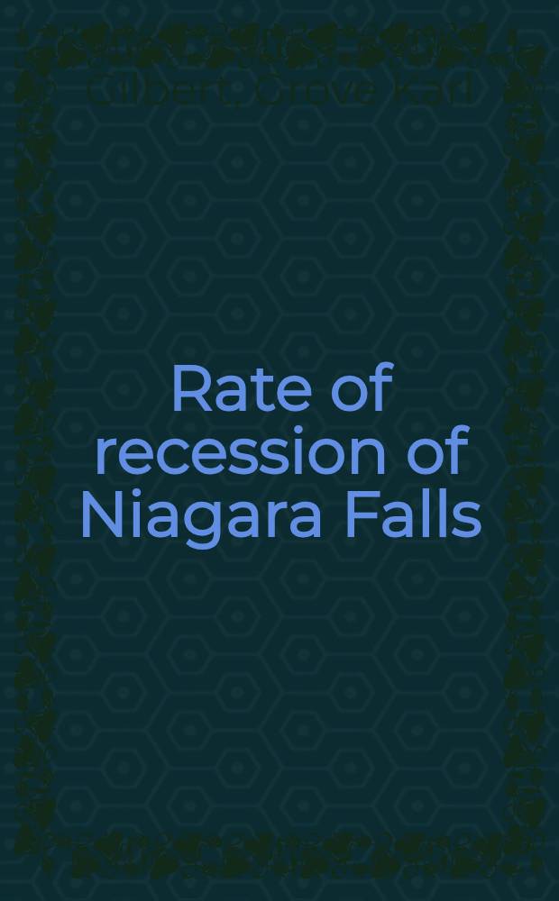 Rate of recession of Niagara Falls
