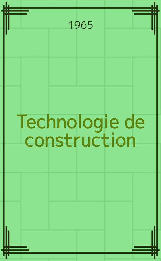 Technologie de construction : [Pour] lycées techniques; préparation au baccalauréat technique, au brevet professionnel de dessinateur. T. 3 : Organes de machine