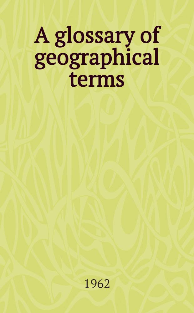 A glossary of geographical terms