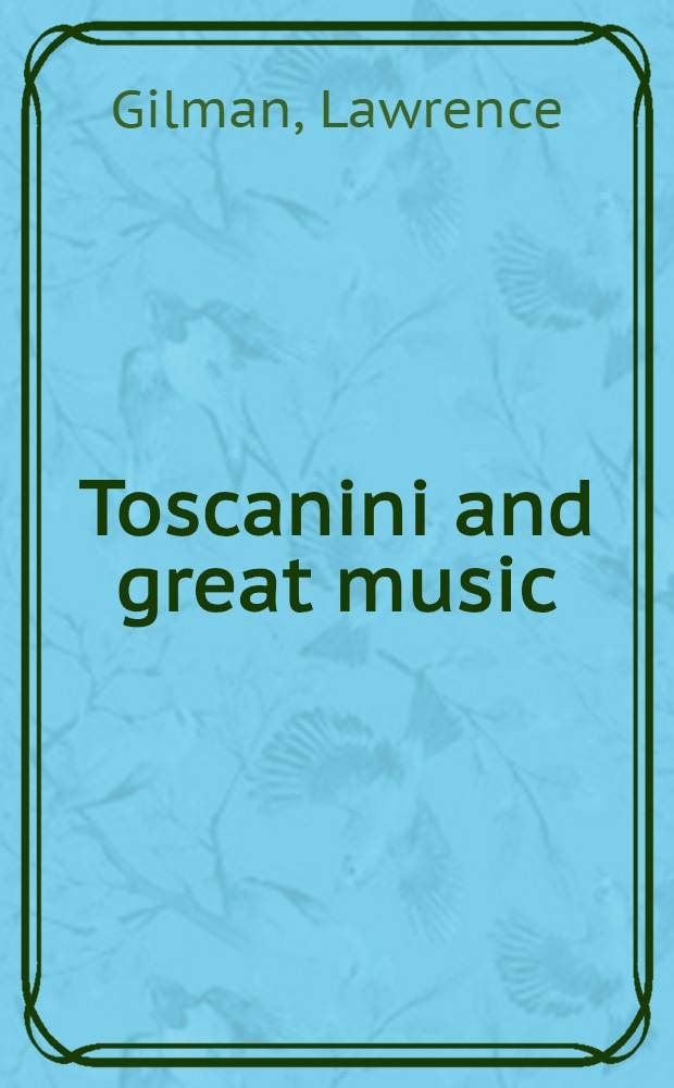Toscanini and great music