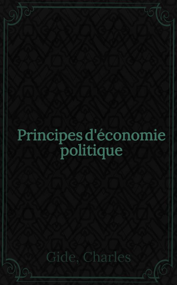 Principes d'économie politique