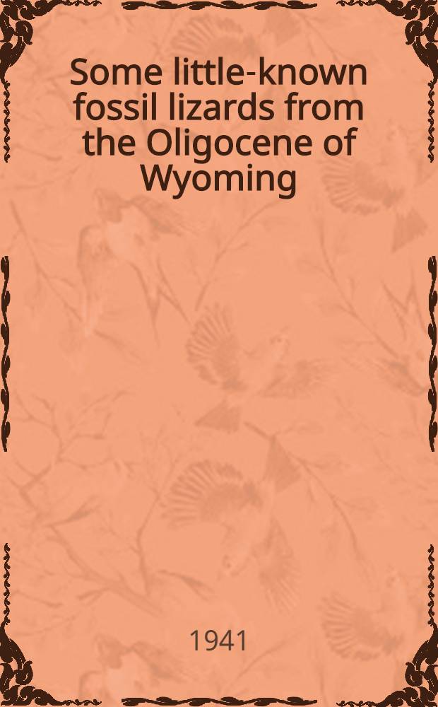 Some little-known fossil lizards from the Oligocene of Wyoming