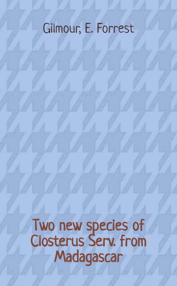 Two new species of Closterus Serv. from Madagascar (Coleoptera, Cerambycidae)