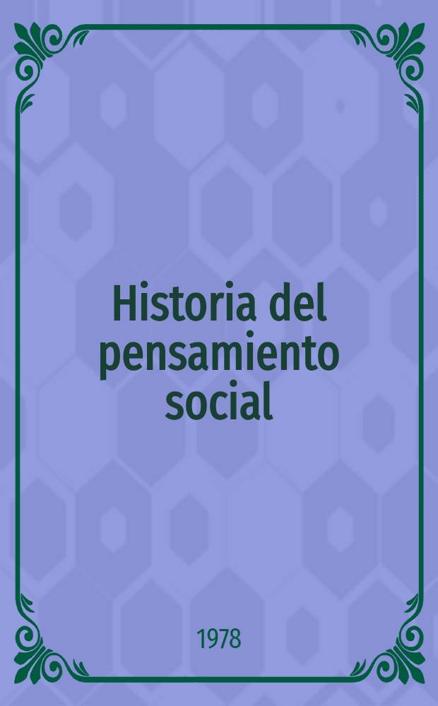 Historia del pensamiento social