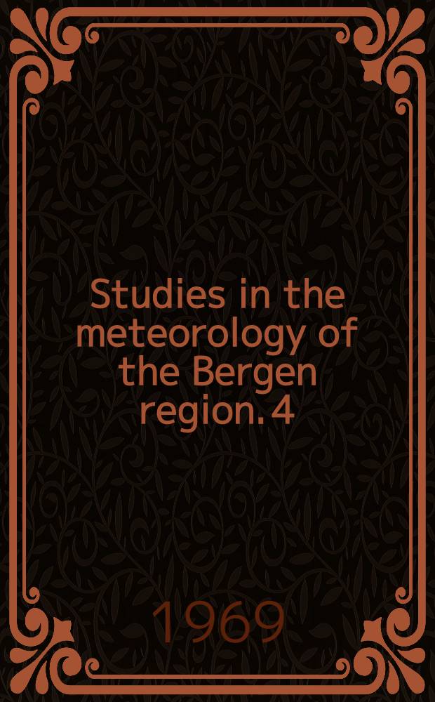 Studies in the meteorology of the Bergen region. 4 : An application of the H. Johansen weather types discriminant functions for the Bergen precipitation