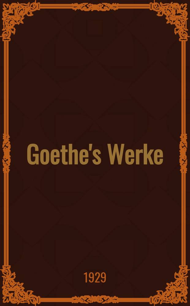 Goethe's Werke