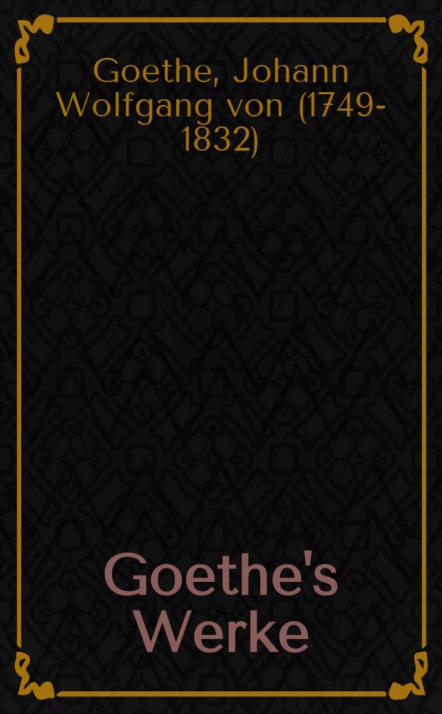 Goethe's Werke