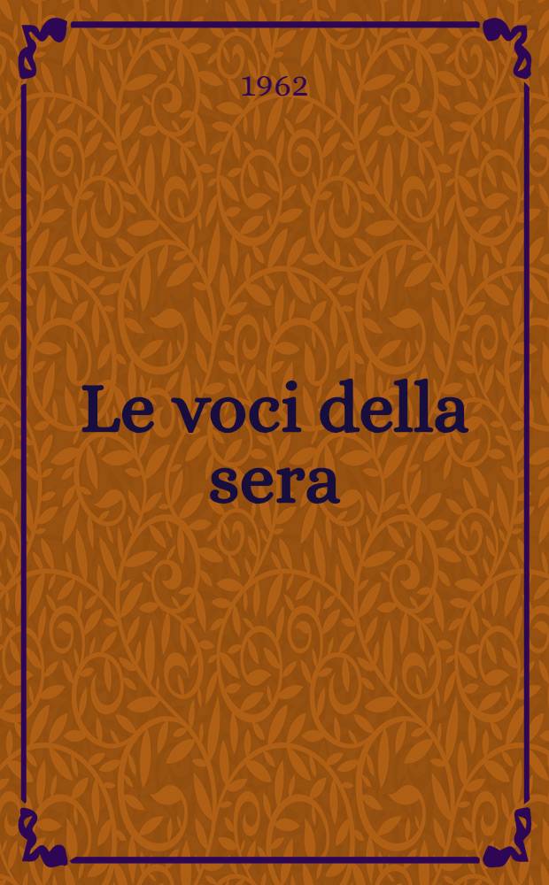 Le voci della sera