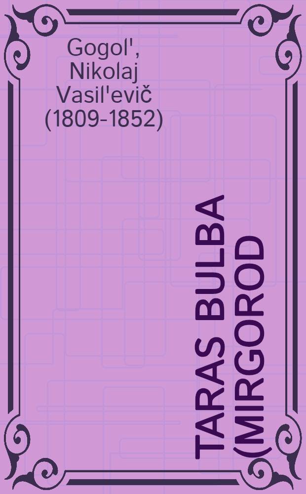 Taras Bulba (Mirgorod)