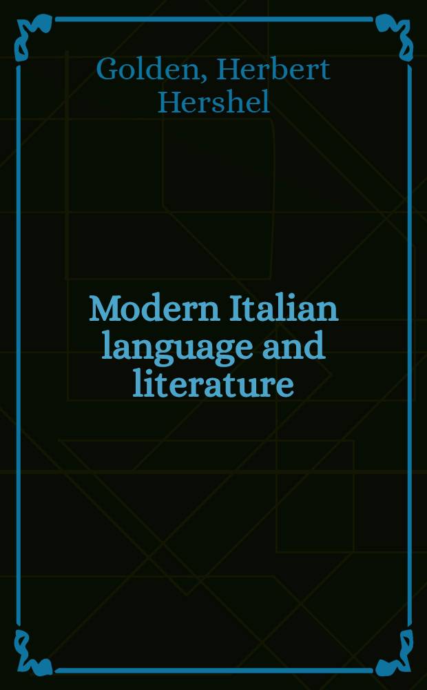 Modern Italian language and literature : A bibliography of homage studies