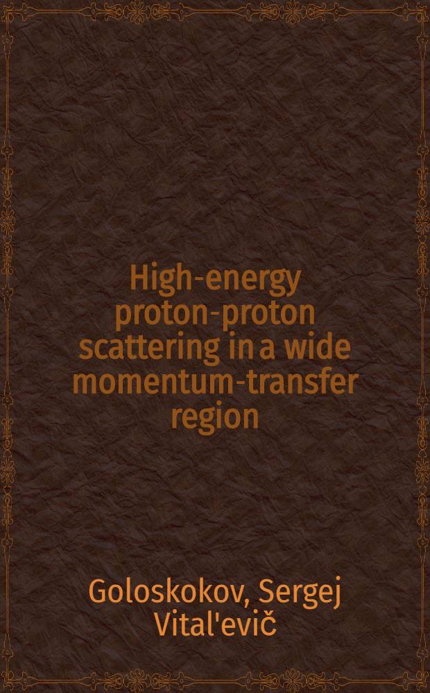 High-energy proton-proton scattering in a wide momentum-transfer region