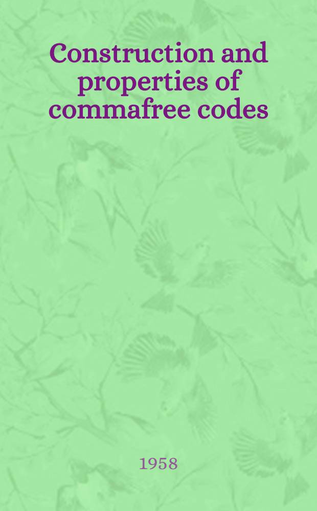 Construction and properties of commafree codes