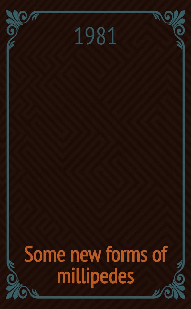 Some new forms of millipedes (Diplopoda) from the Caucasus