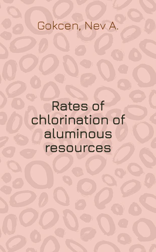 Rates of chlorination of aluminous resources