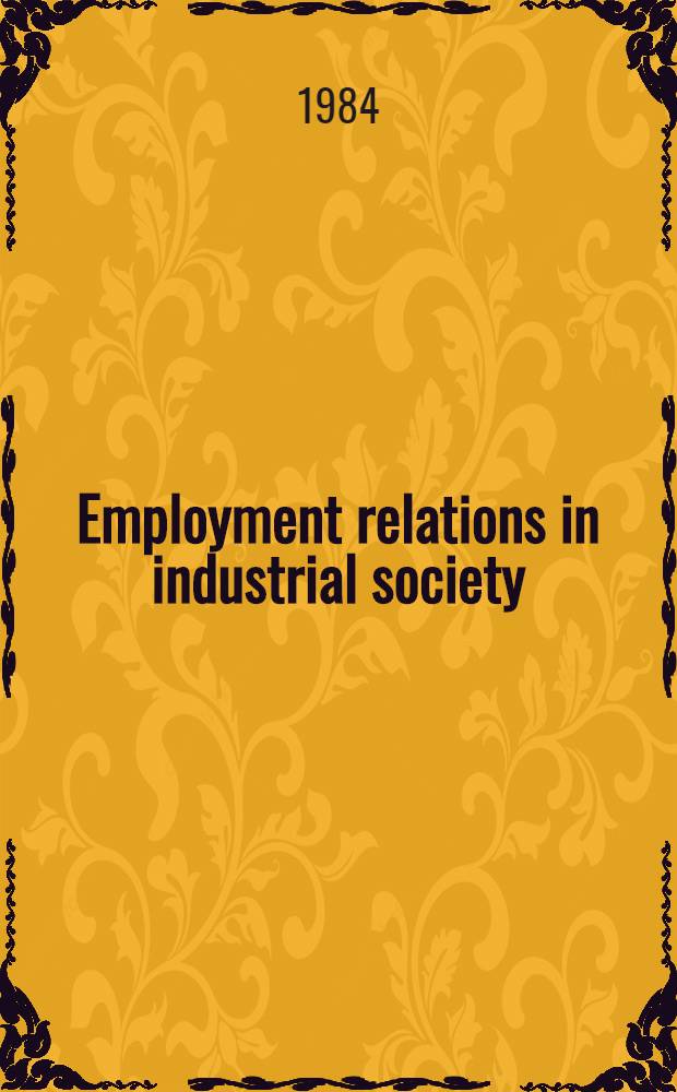 Employment relations in industrial society