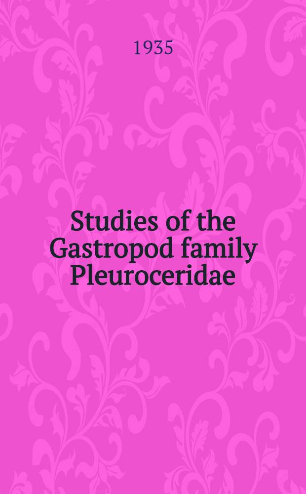 Studies of the Gastropod family Pleuroceridae : An annotated bibliography