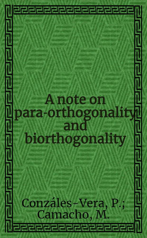 A note on para-orthogonality and biorthogonality