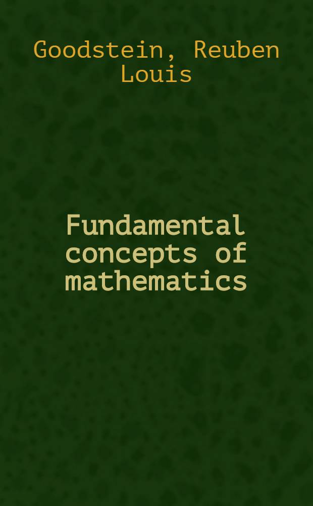 Fundamental concepts of mathematics