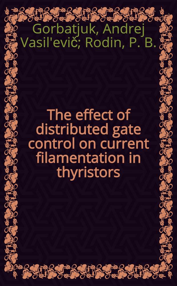 The effect of distributed gate control on current filamentation in thyristors