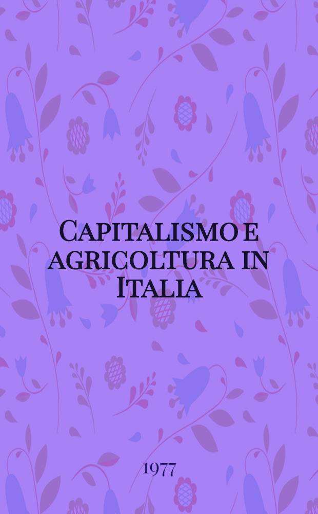 Capitalismo e agricoltura in Italia