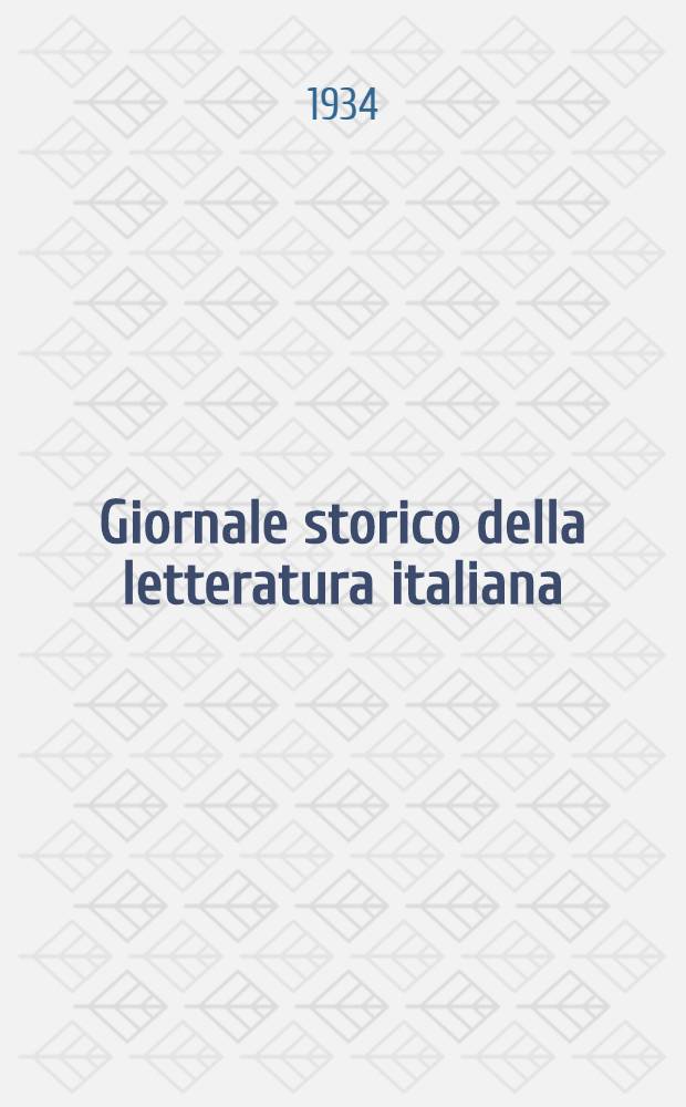 Giornale storico della letteratura italiana : Diretto da Vittorio Cian. Anno 52