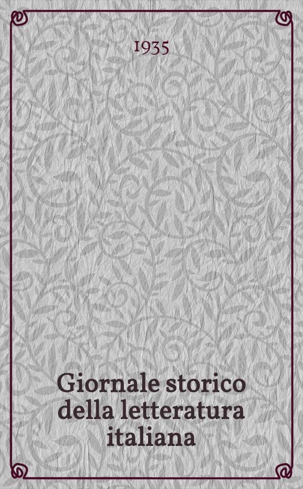 Giornale storico della letteratura italiana : Diretto da Vittorio Cian. Anno 53