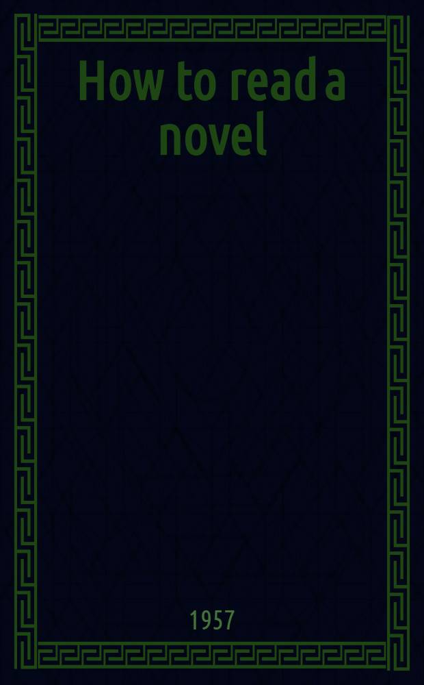 How to read a novel