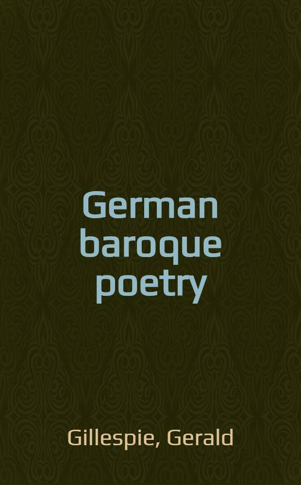 German baroque poetry