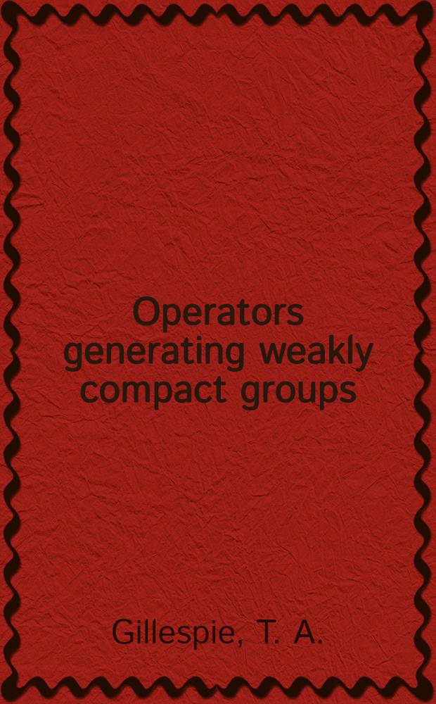 Operators generating weakly compact groups