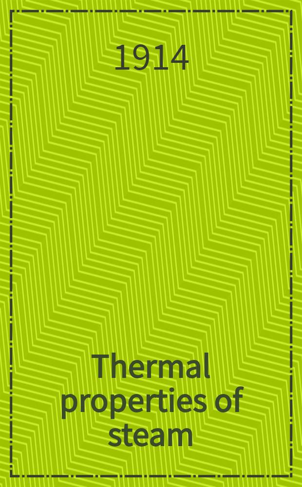 .. Thermal properties of steam