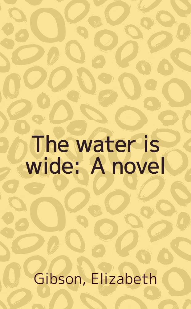 The water is wide : A novel