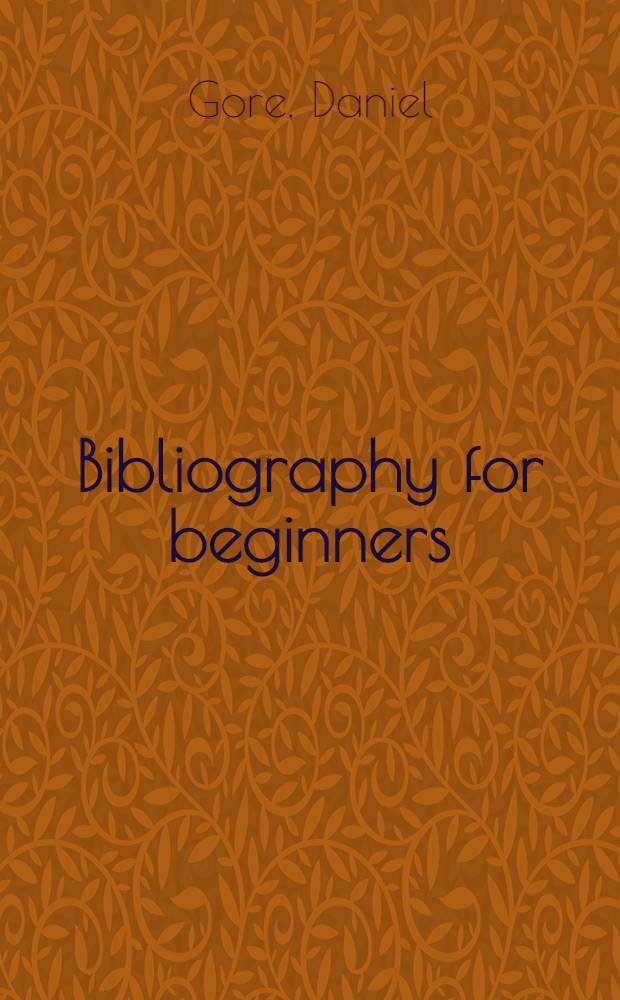 Bibliography for beginners