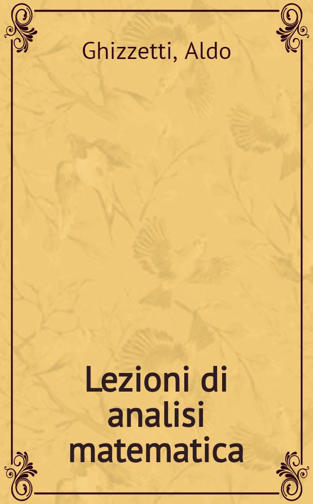Lezioni di analisi matematica