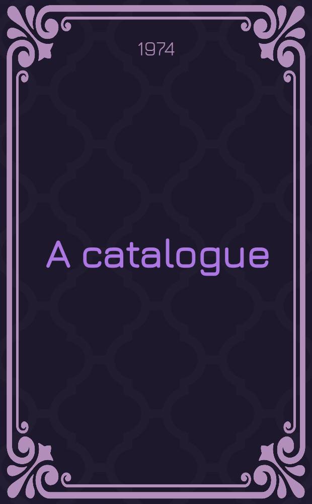 [A catalogue]