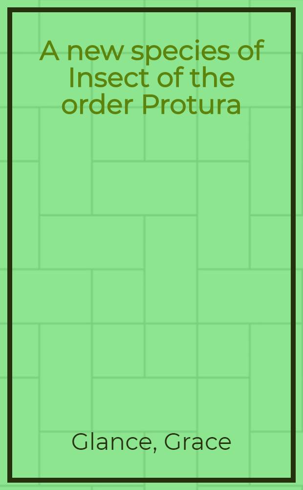 A new species of Insect of the order Protura