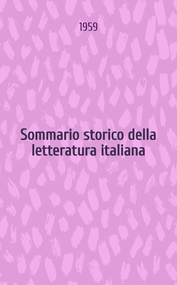 Sommario storico della letteratura italiana