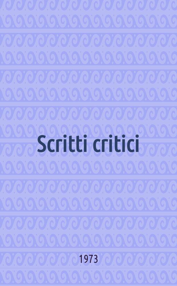 Scritti critici